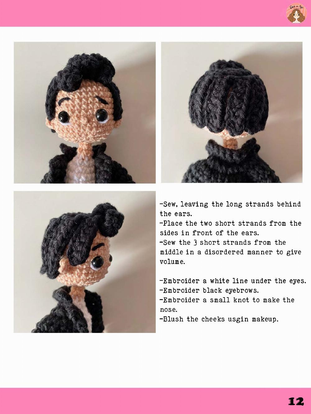 danny luko , Boy crochet model wearing black clothes and black hair