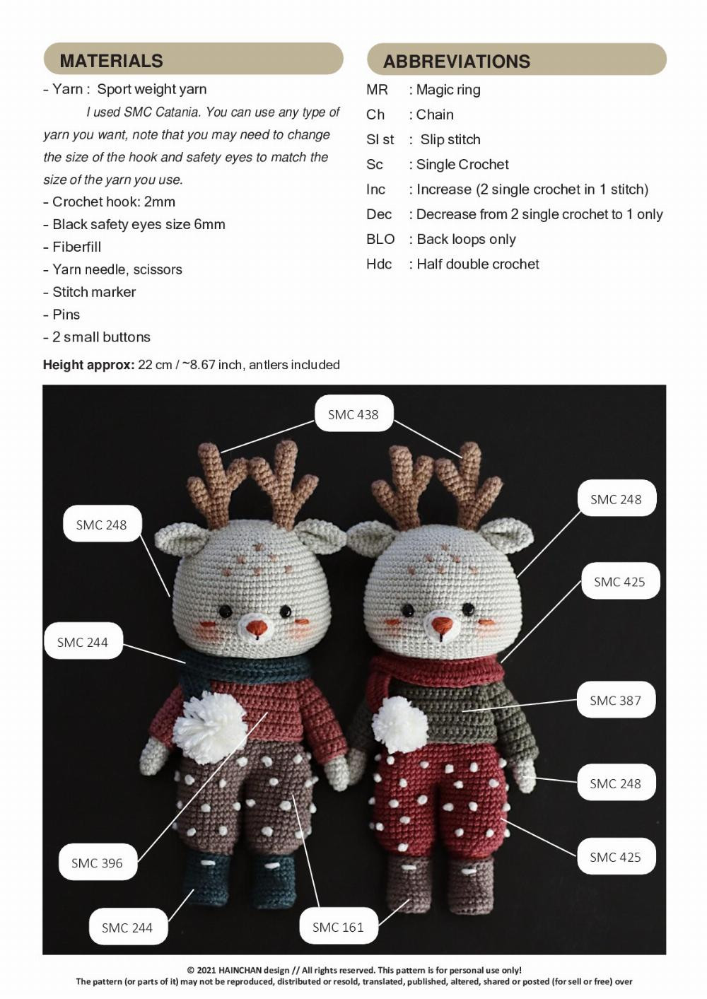 DAXTON THE LITTLE REINDEER CROCHET PATTERN