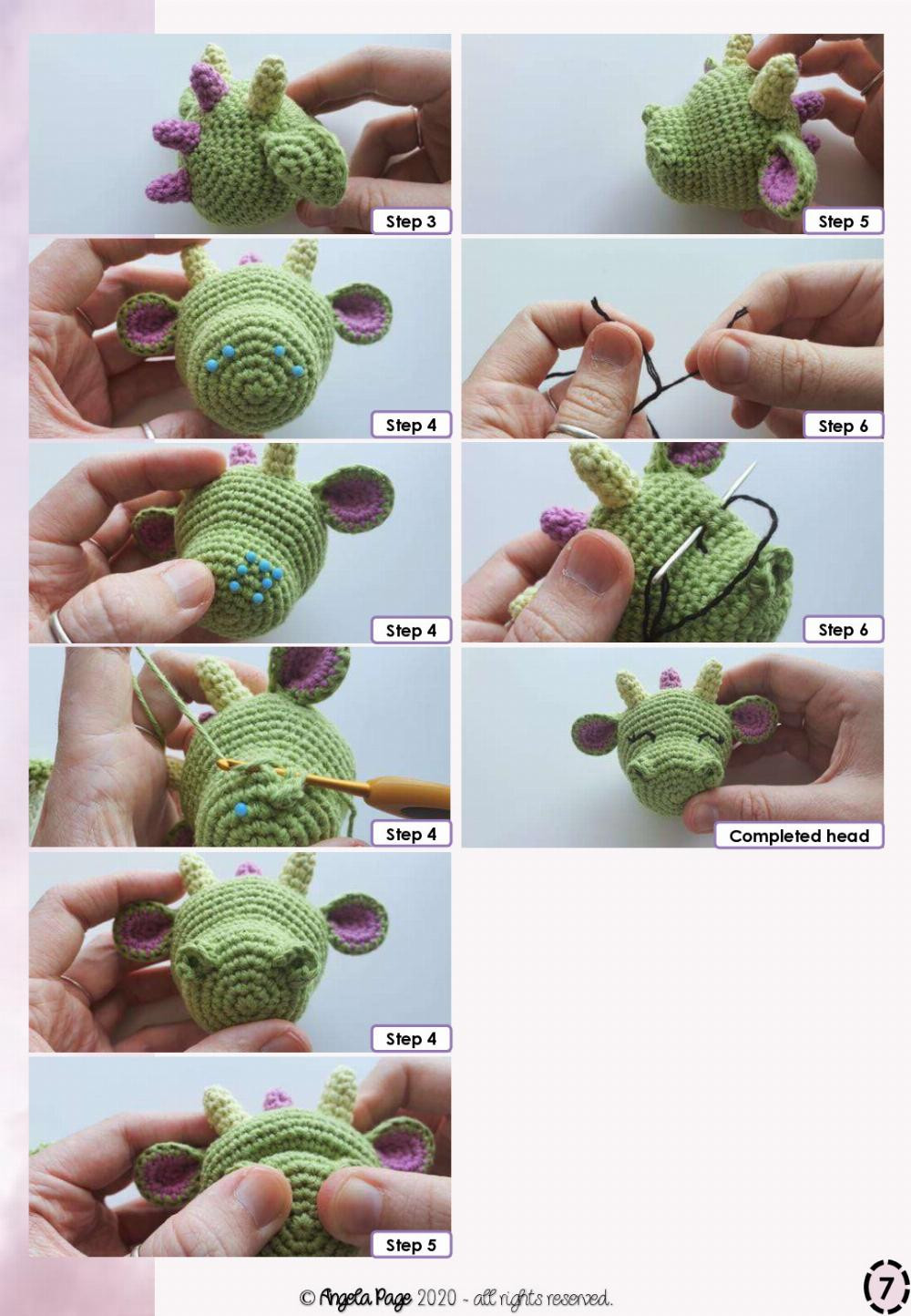 Dexter the Dragon Teether Rattle Pattern BerceauKnits