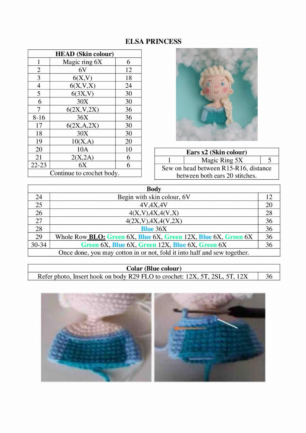 Disney princess crochet pattern