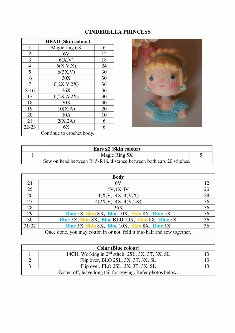 Disney princess crochet pattern