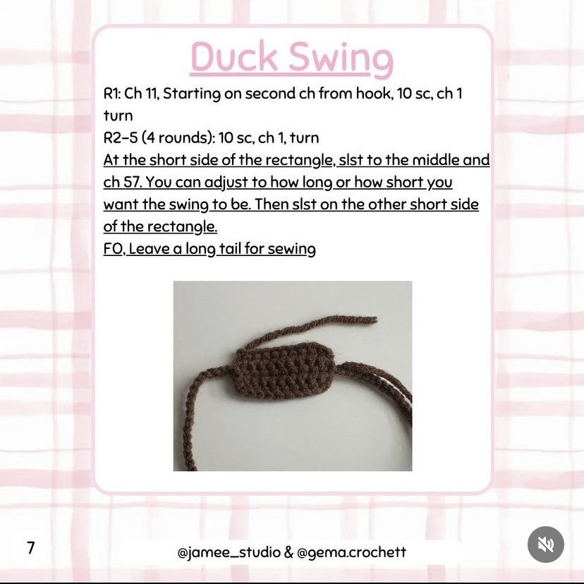 duck swing crochet pattern