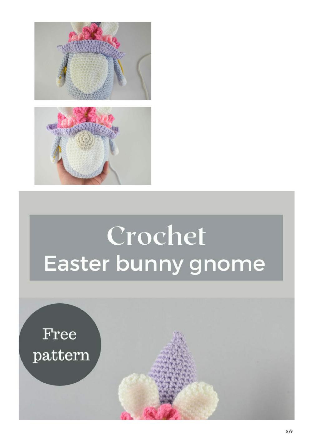 easter bunny gnome free crochet pattern