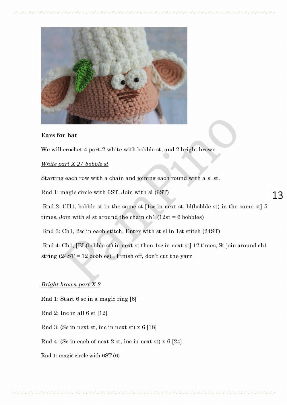 Easter Lamb gnome pattern