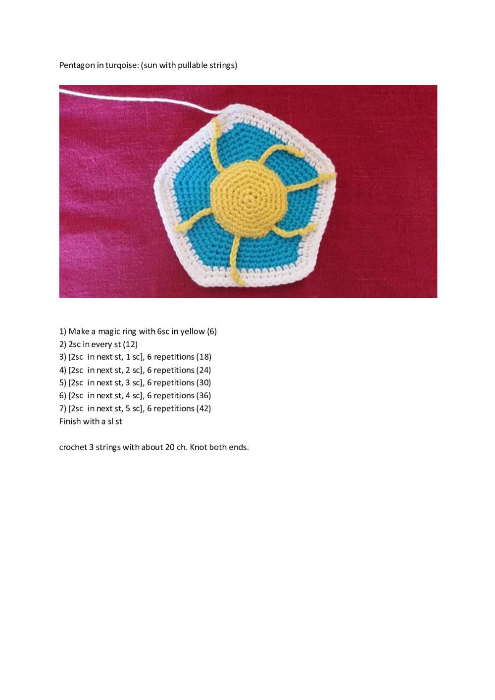 Educational Ball Crochet 12 pentagons