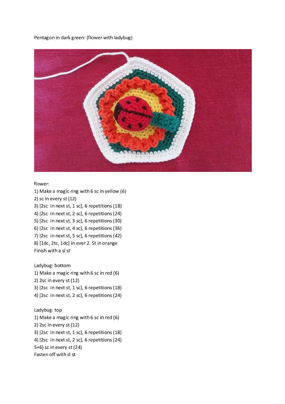 Educational Ball Crochet 12 pentagons