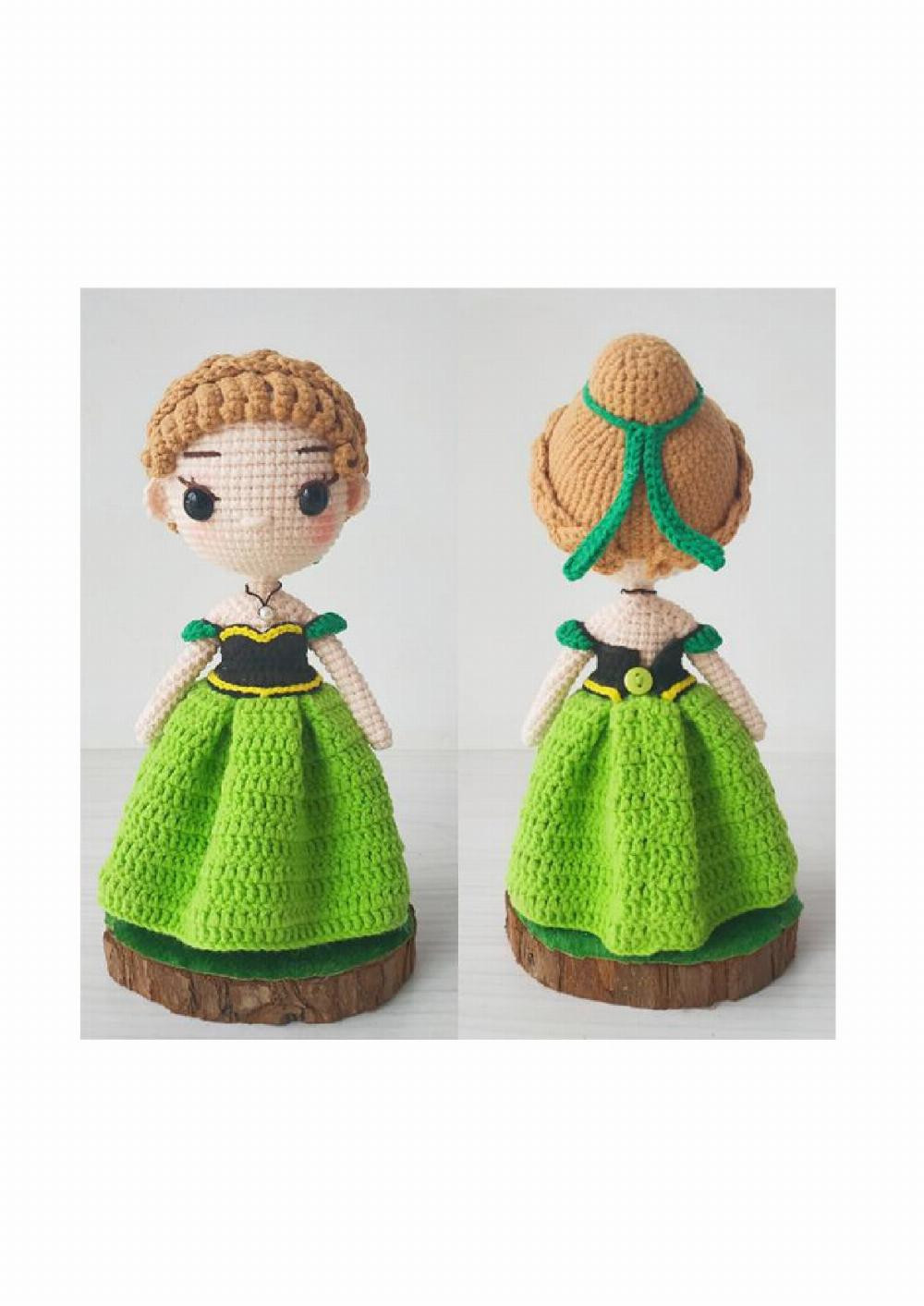 elsa anna princess ornaments crochet pattern