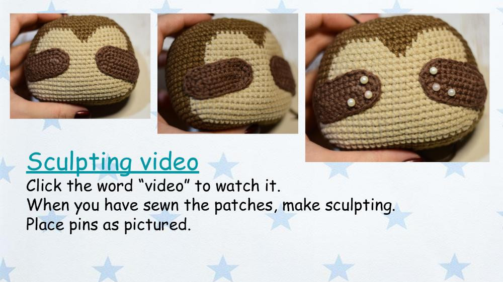 English Crochet Pattern Anthony the Sloth