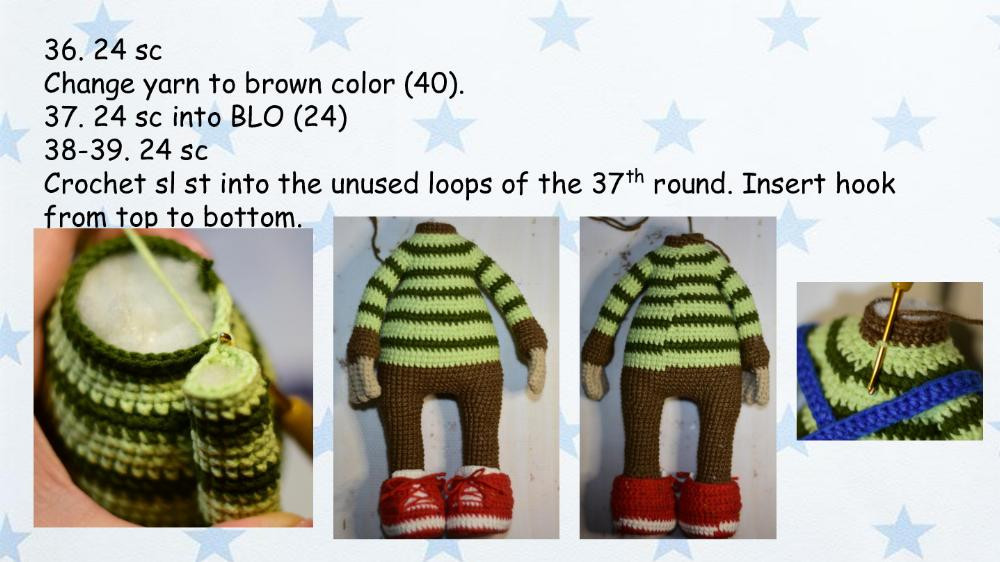 English Crochet Pattern Anthony the Sloth