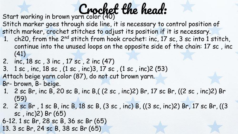 English Crochet Pattern Anthony the Sloth