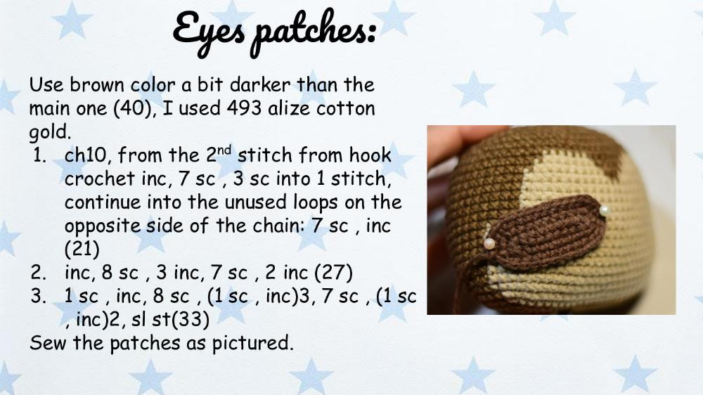 English Crochet Pattern Anthony the Sloth