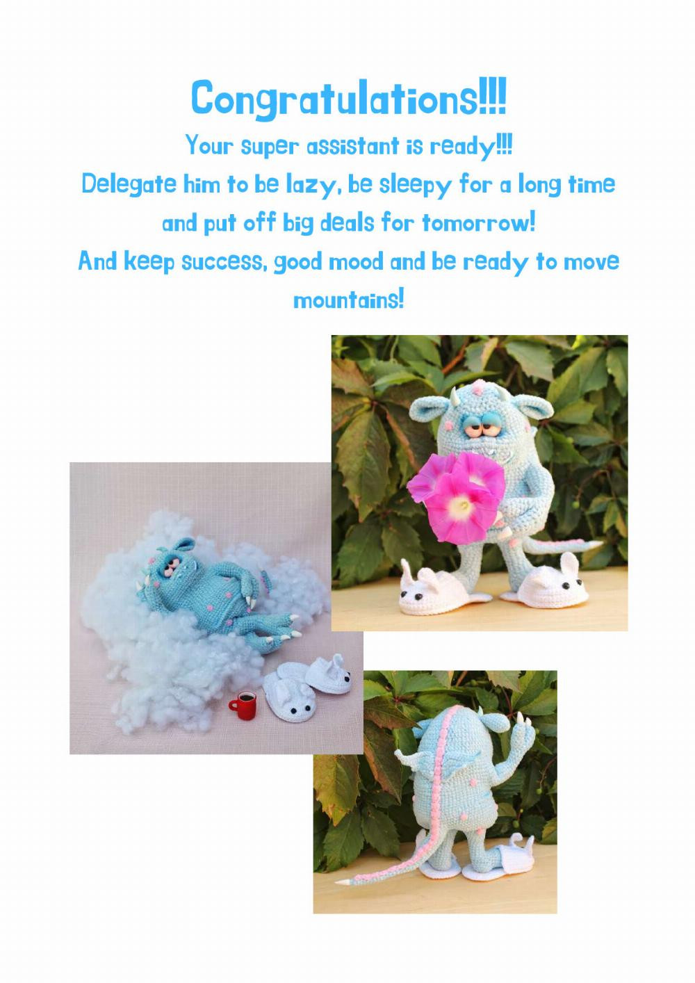 English crochet pattern "Dragon Sleepyhead"