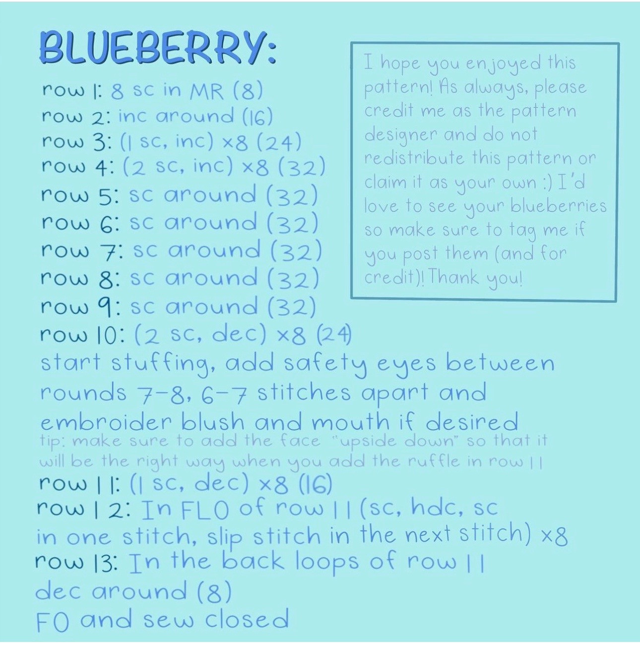 free blueberry pattern