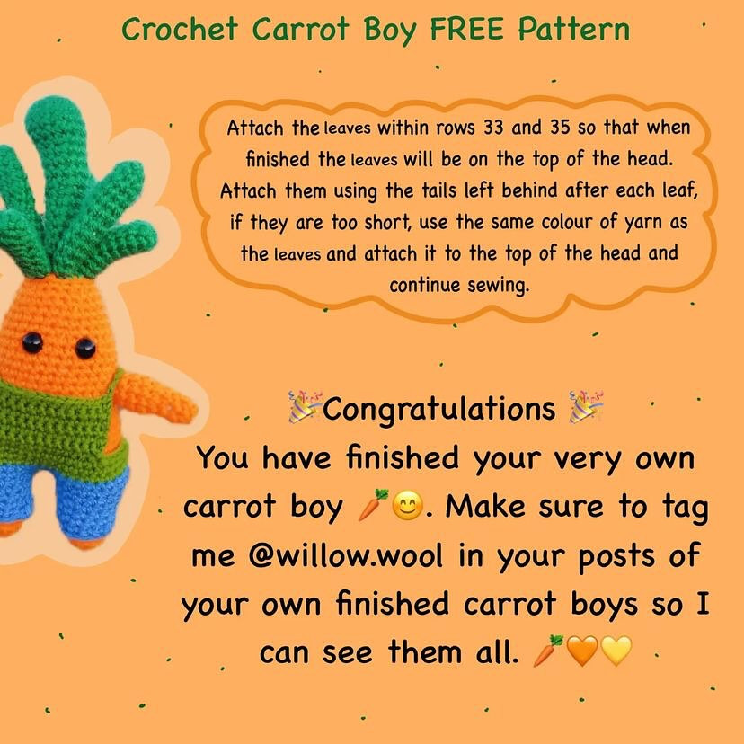 free crochet carrot boy pattern