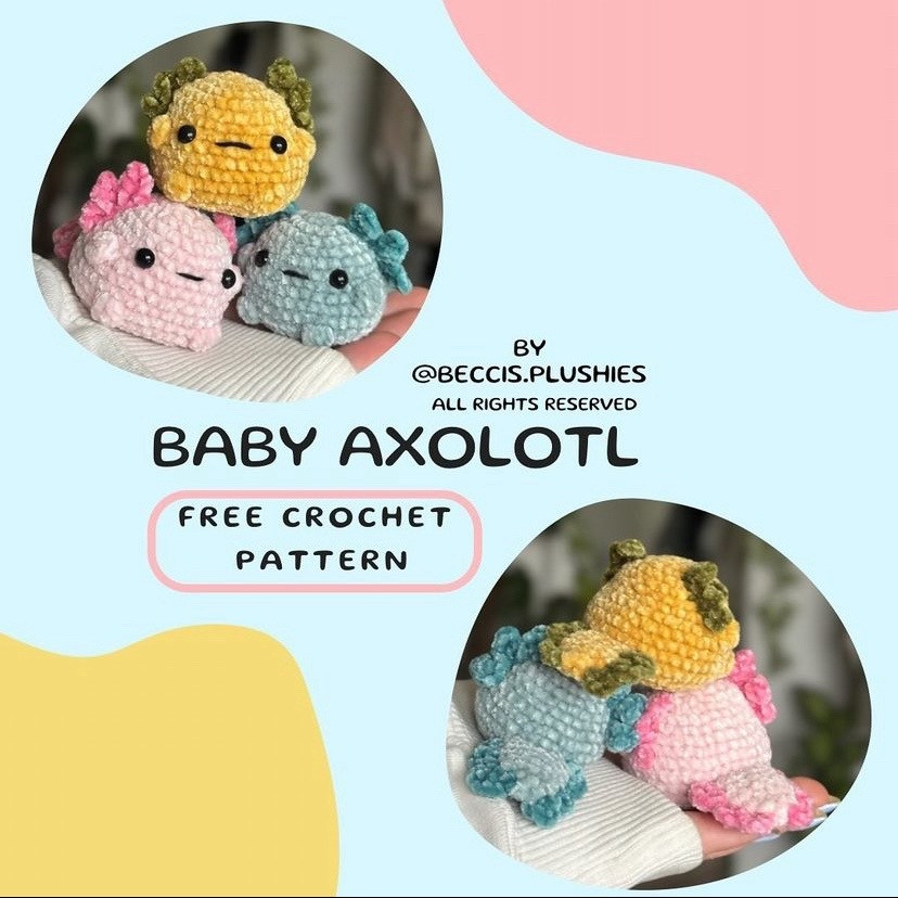 free crochet pattern baby axolotl