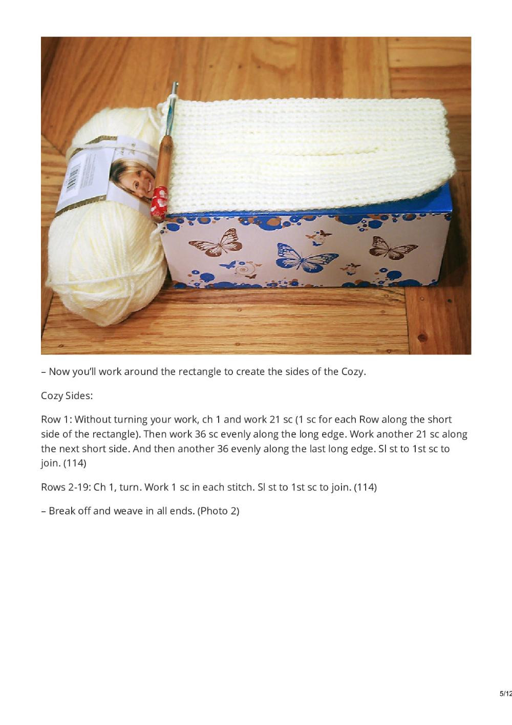 Free Crochet Pattern: Cake Tissue Box Cozy (Chiffon Cake with Fruit Topping)