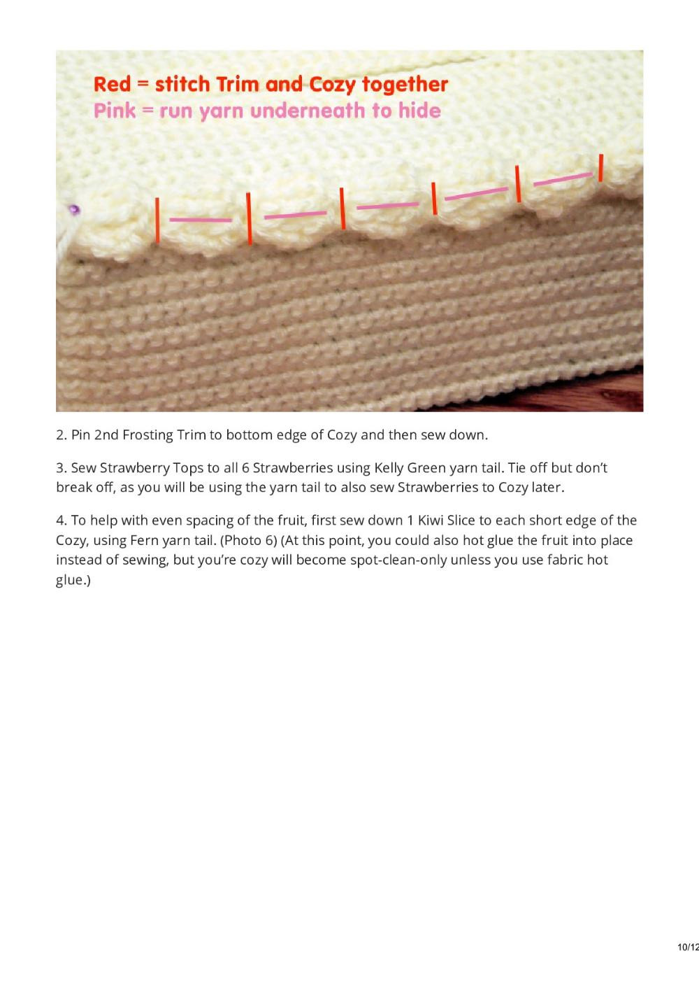 Free Crochet Pattern: Cake Tissue Box Cozy (Chiffon Cake with Fruit Topping)