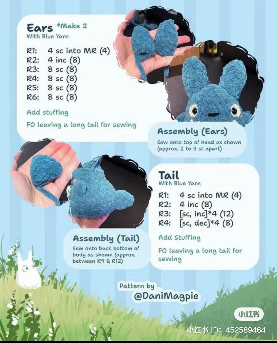 free crochet pattern chu totoro