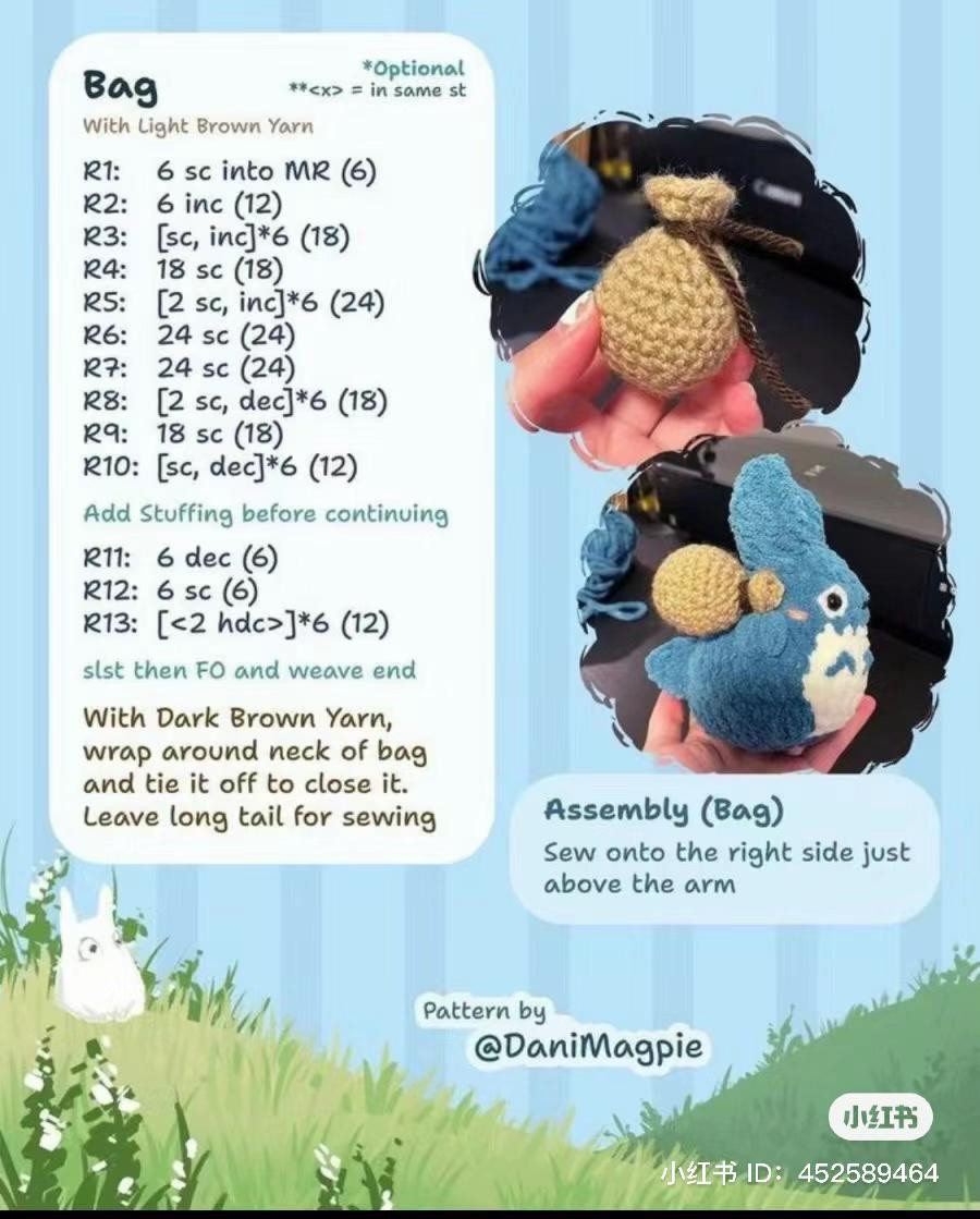 free crochet pattern chu totoro