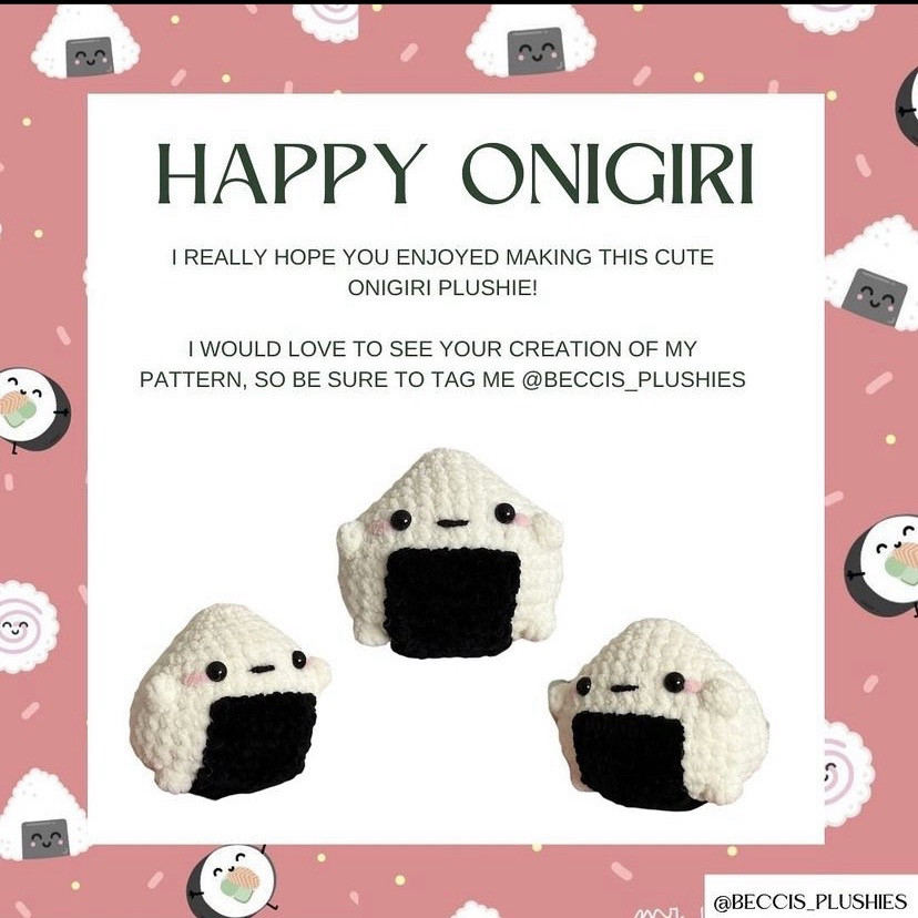 free crochet pattern happy onigiri