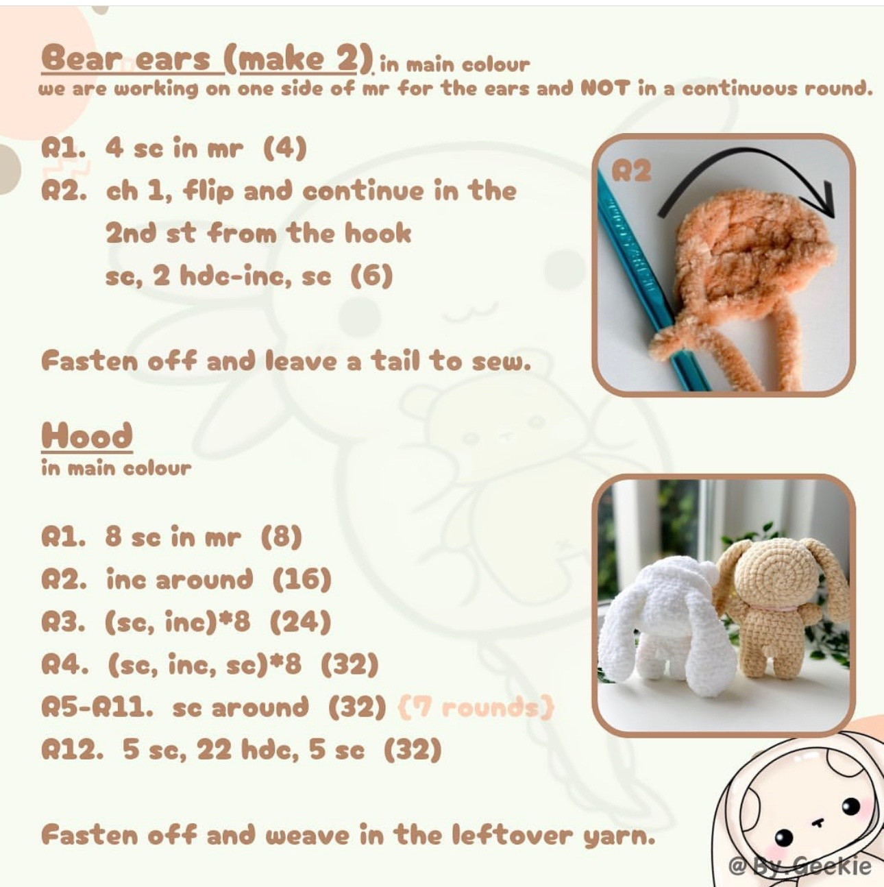 free pattern bunnibear