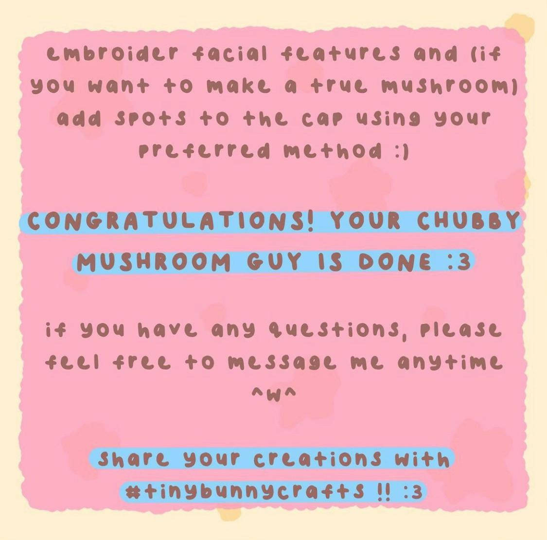 free pattern chubby mushroom guy