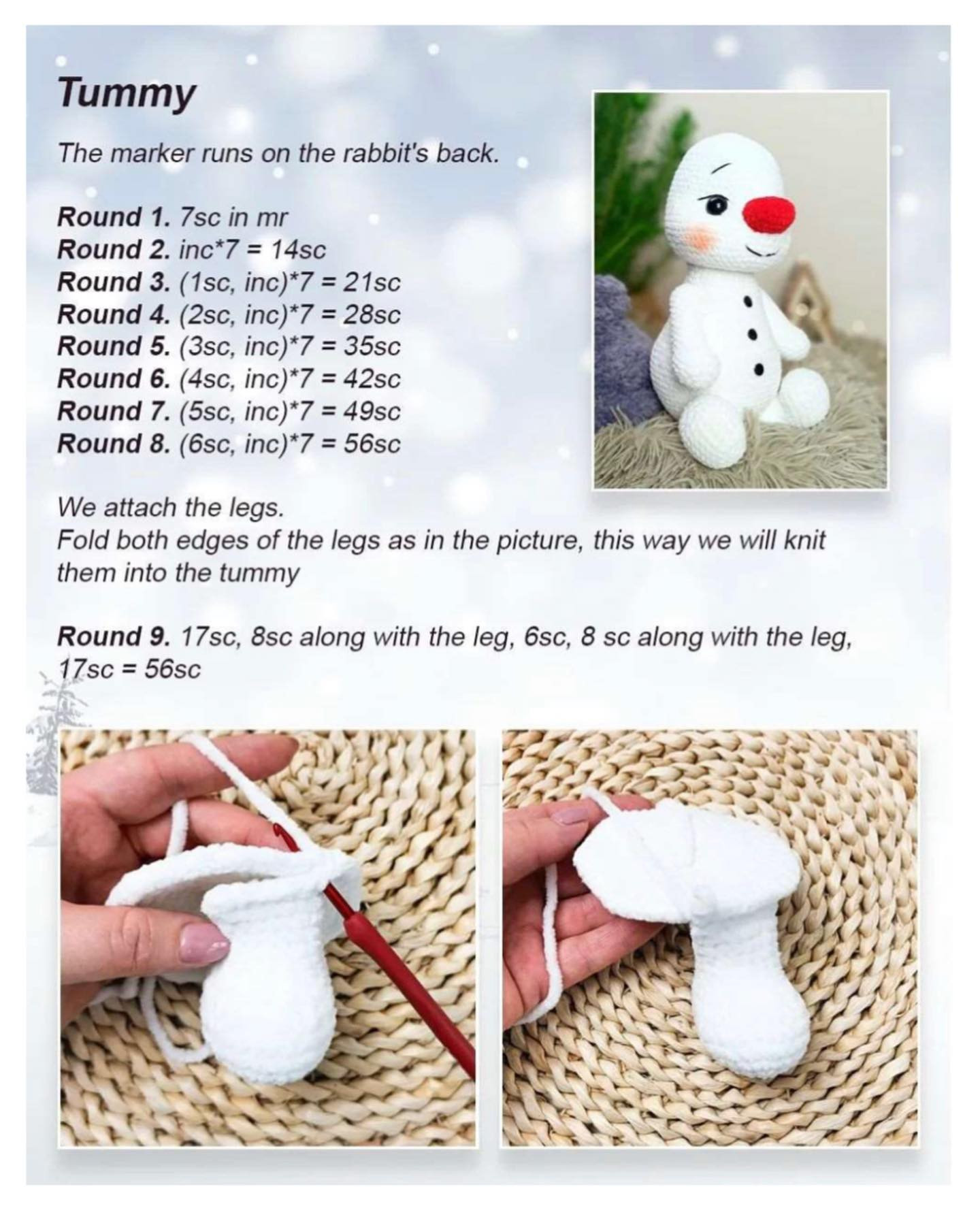 free pattern crochet snowman