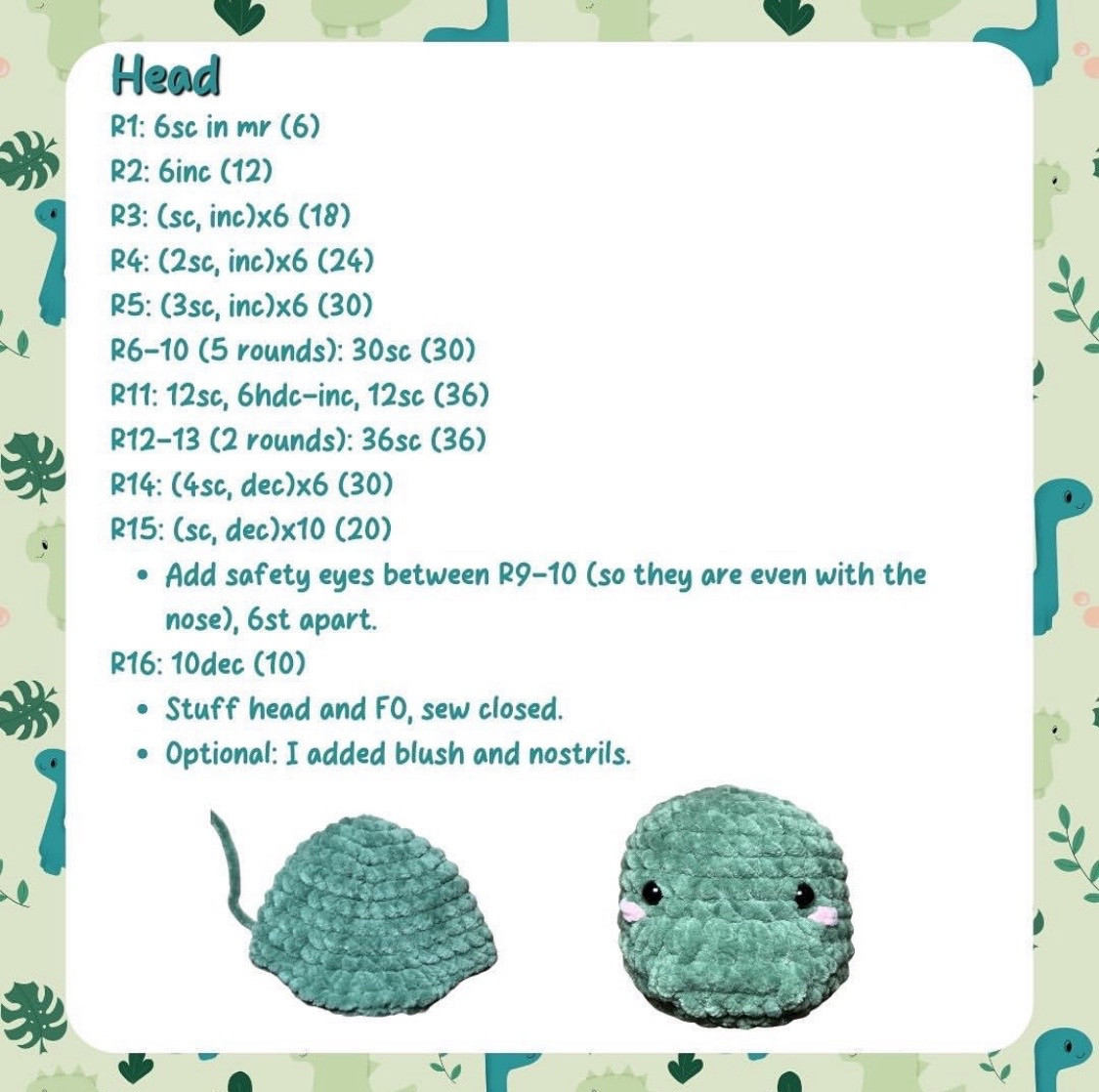 free pattern dinosaur with shorts free pattern