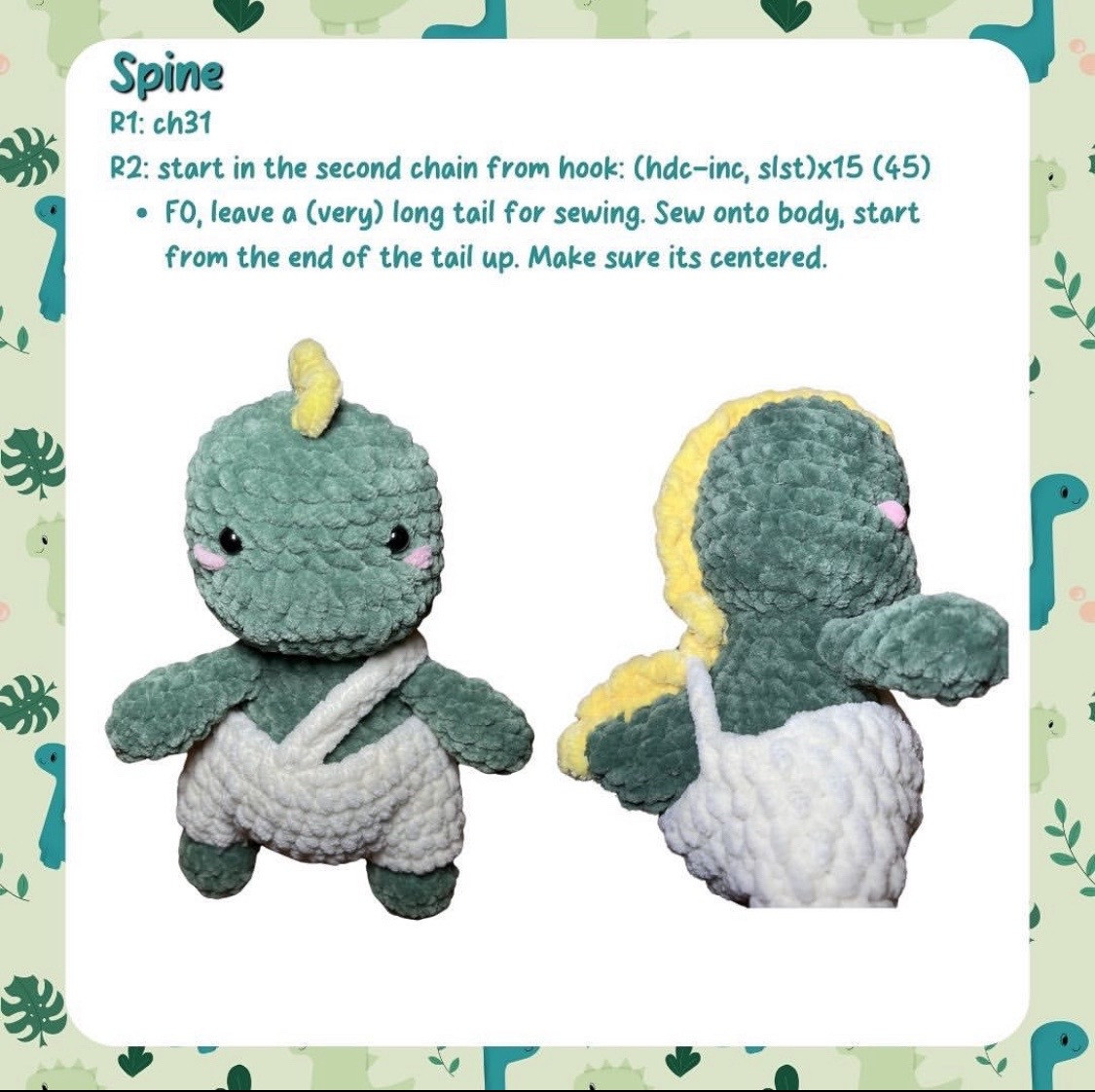 free pattern dinosaur with shorts free pattern