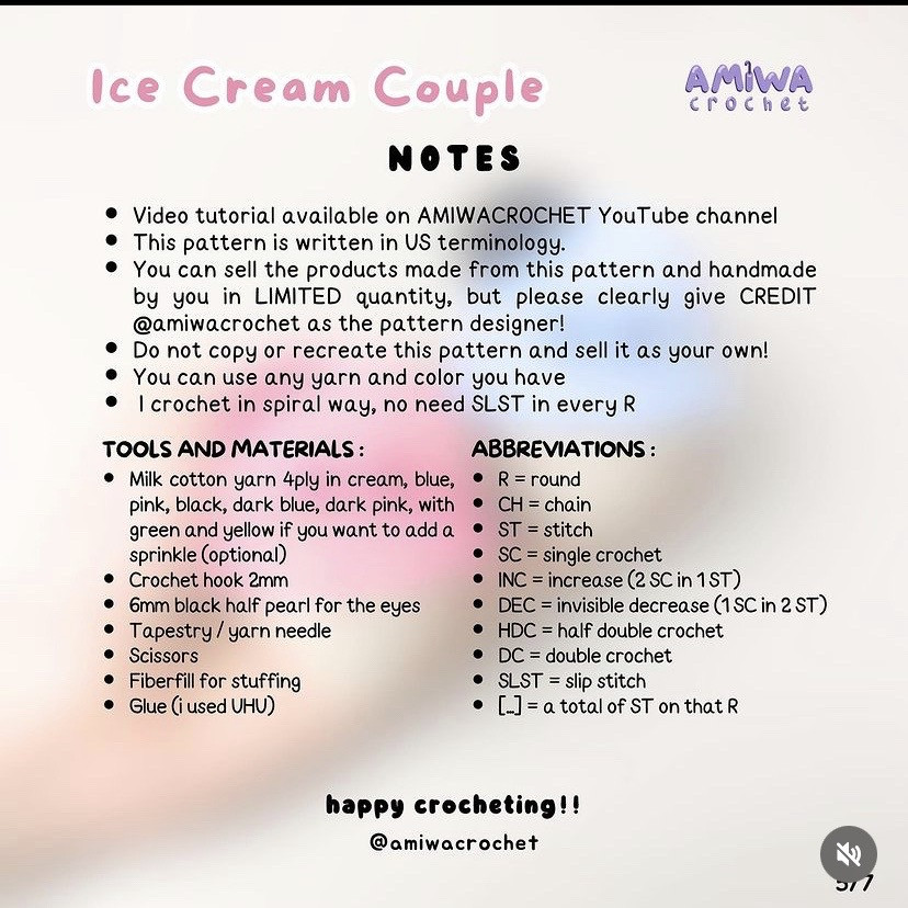 free pattern ice cream couple