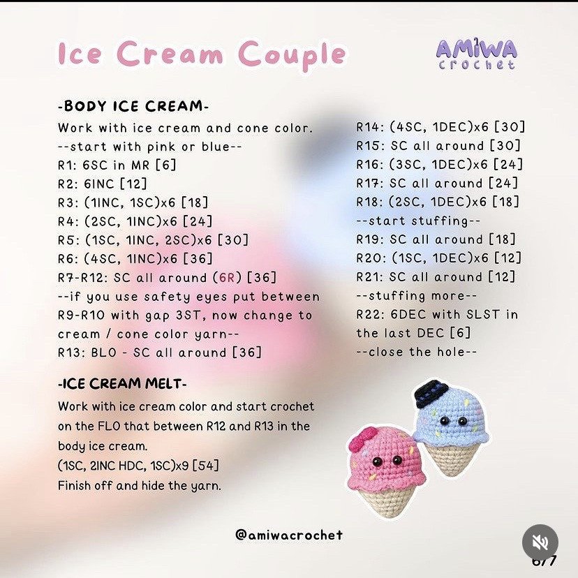 free pattern ice cream couple