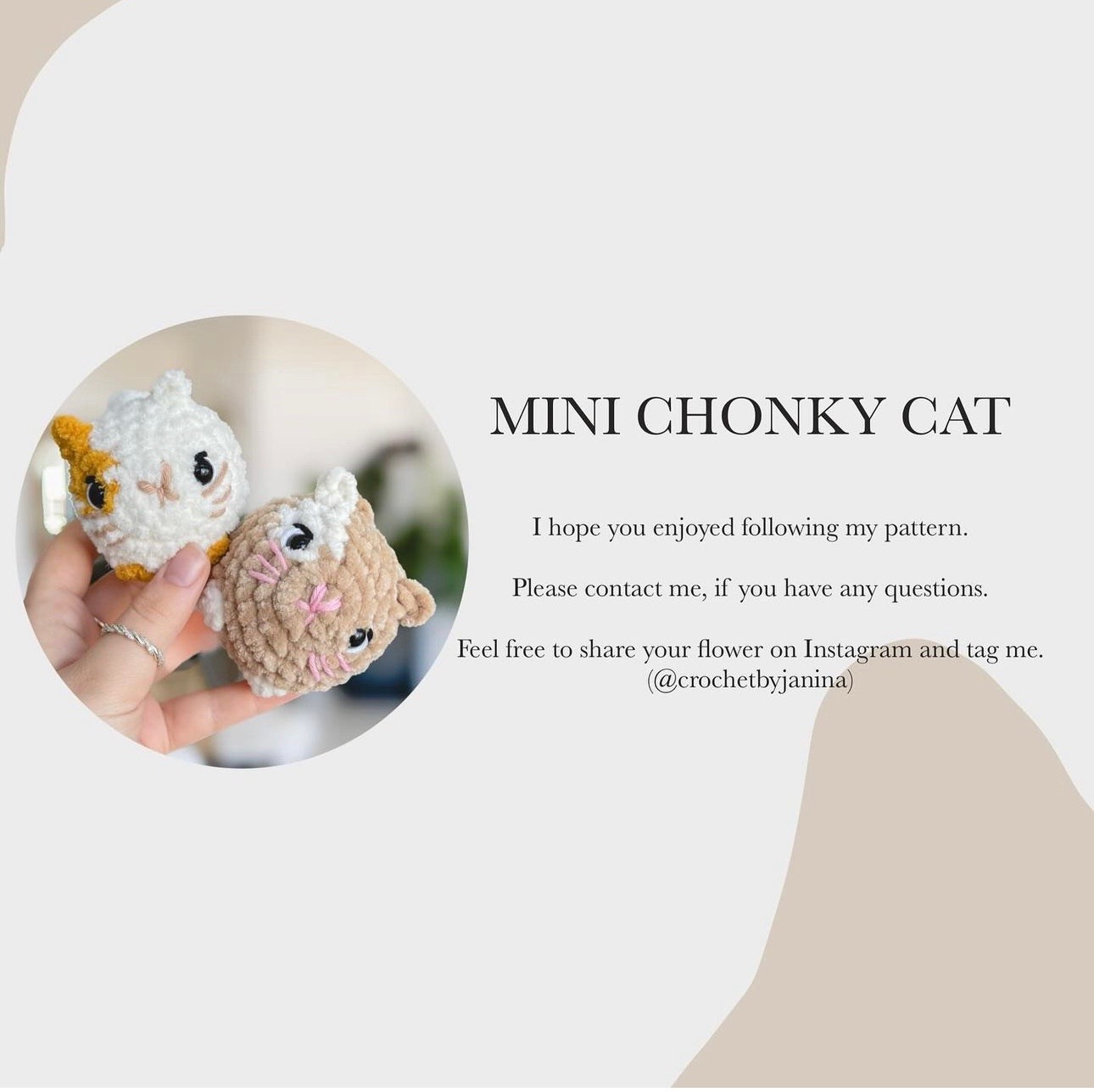 free pattern mini chonky cat