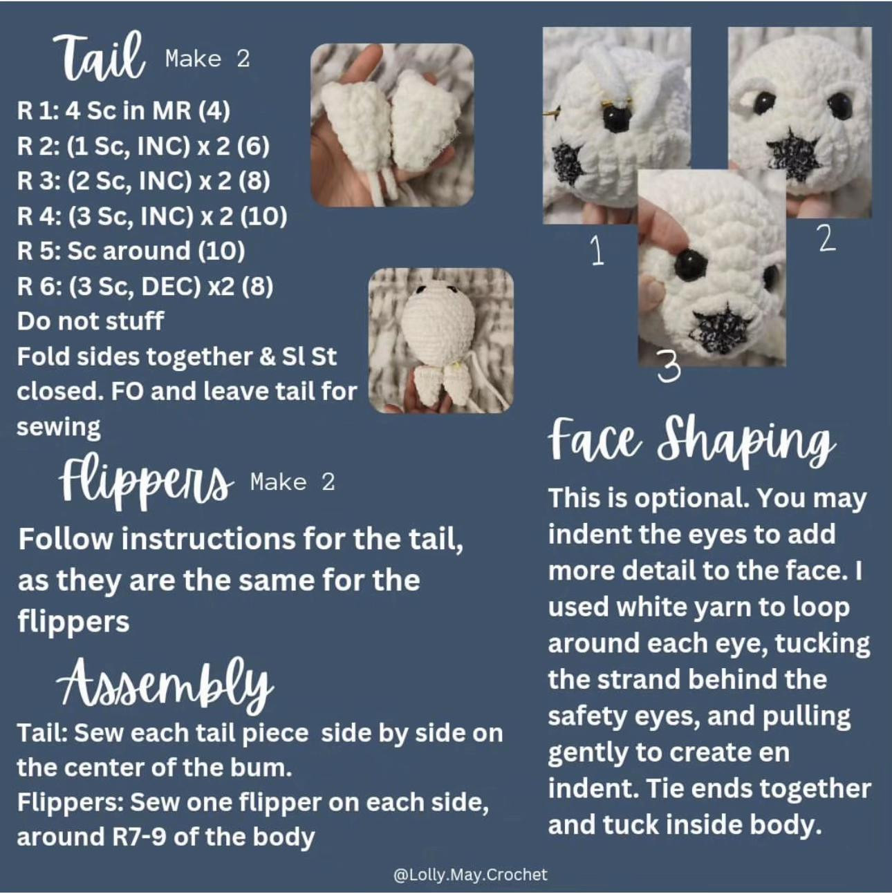 free pattern pearl the chonky seal pup