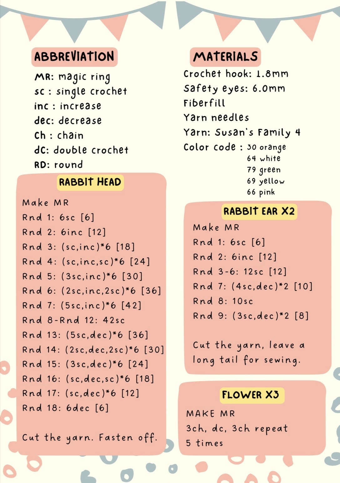 free pattern rabbit carrot