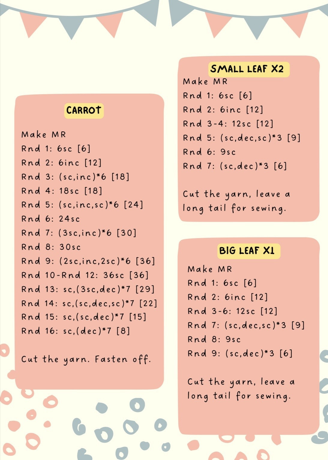 free pattern rabbit carrot