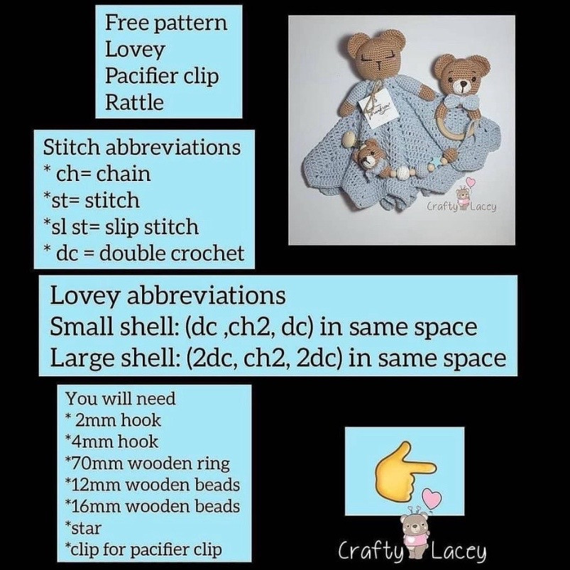 free pattern rattles bear
