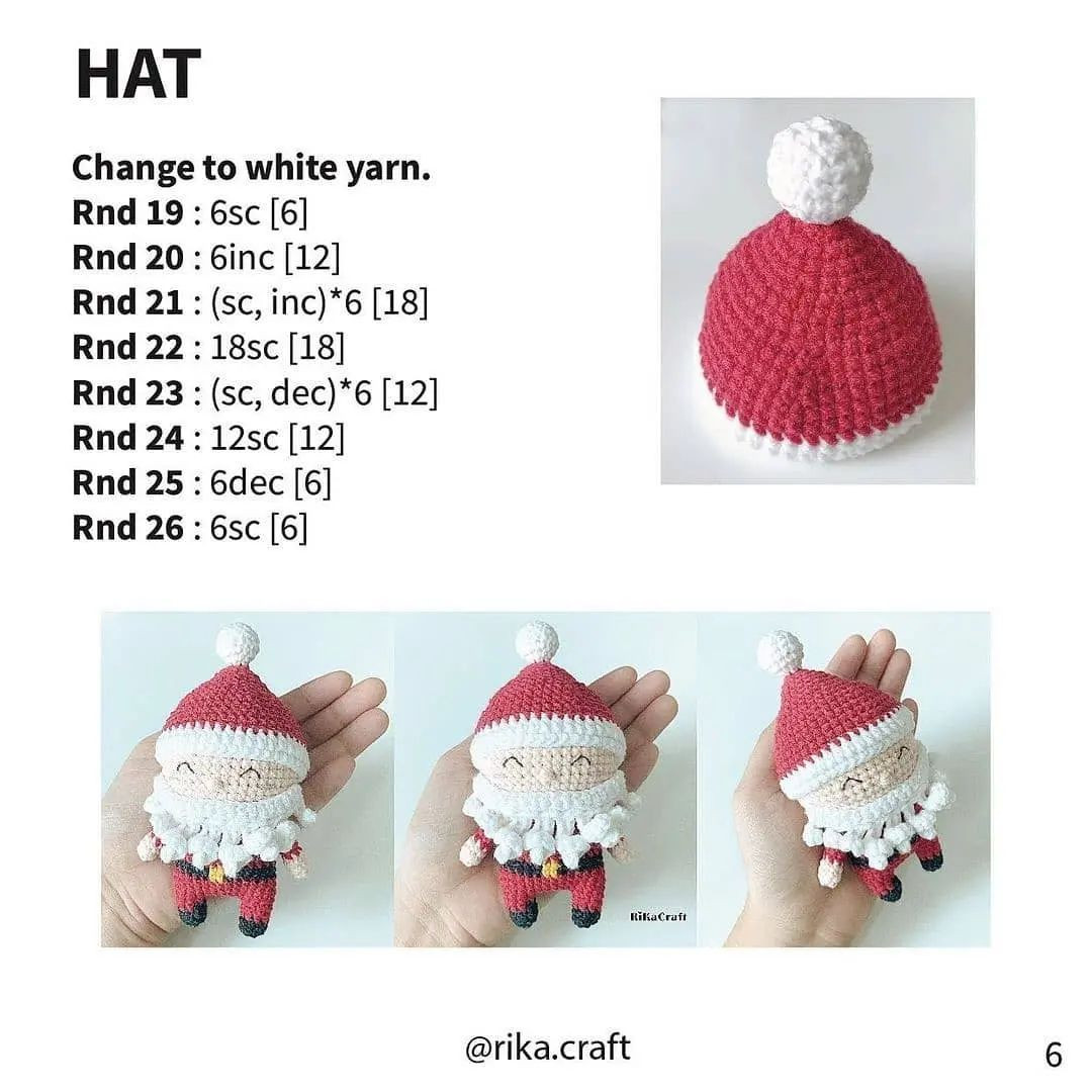 Free pattern 🎅 Santa Claus mini🎅🏼