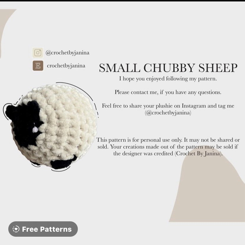 free pattern small chubby sheep