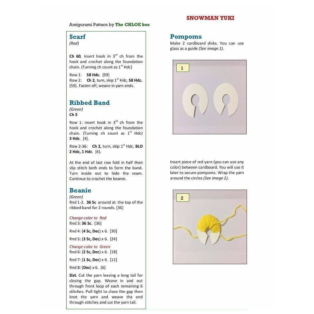 free pattern snowman yuki amigurumi