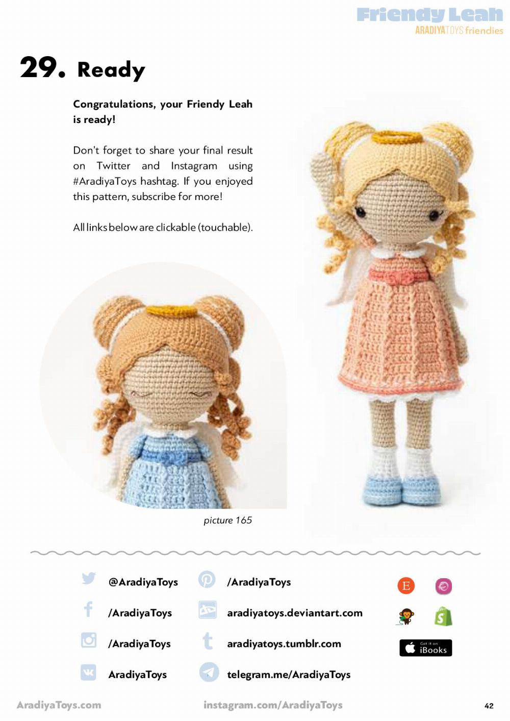 Friendy Leah Friendy Leah Aradiya Toys friendies Aradiya Toys friendies Crochet pattern , Baby girl angel doll wearing blue dress