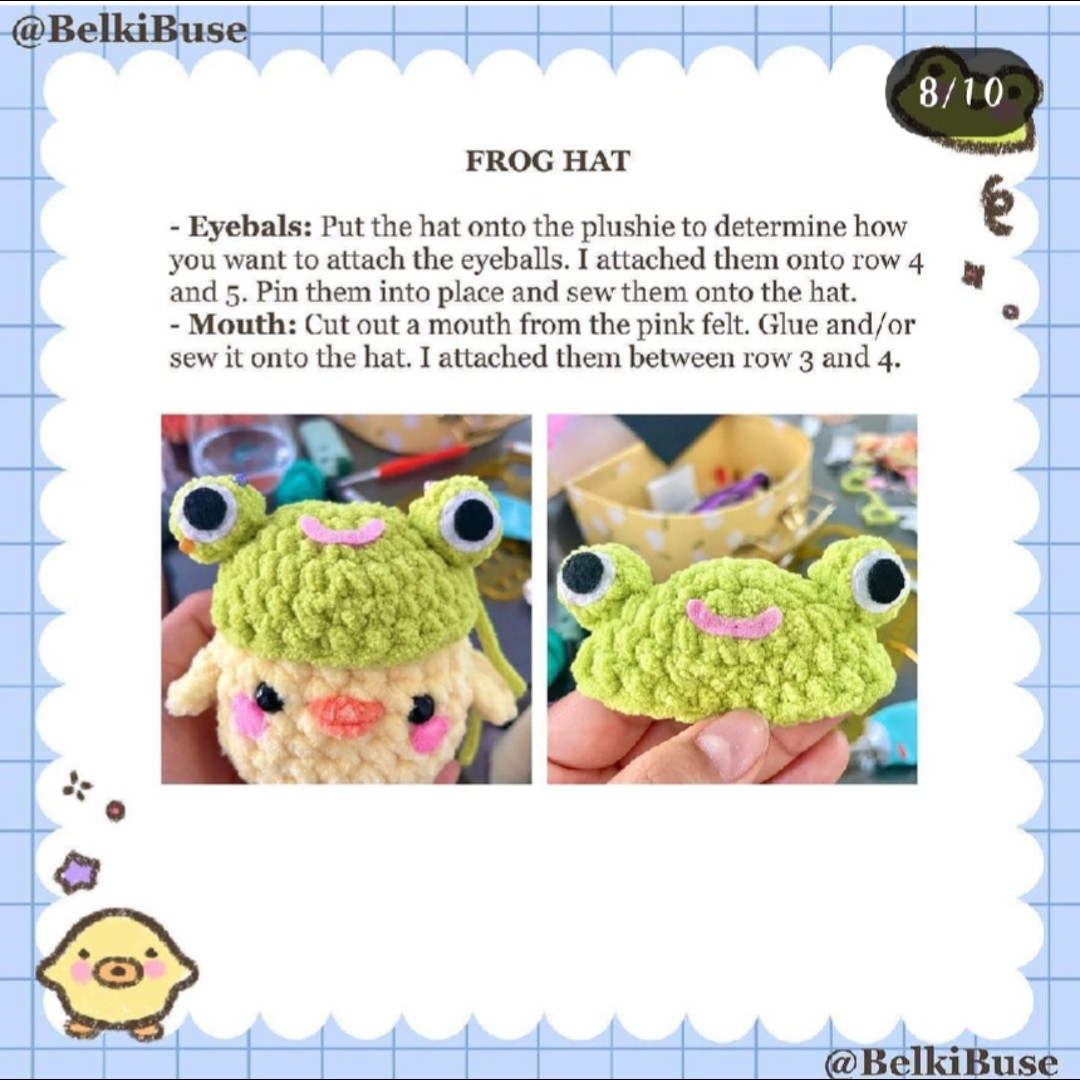 frog hat chick crochet pattern