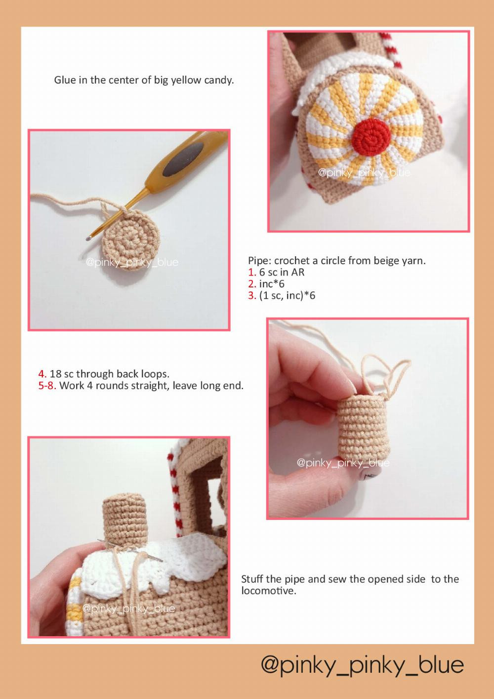 Gingerbread Train Crochet pattern