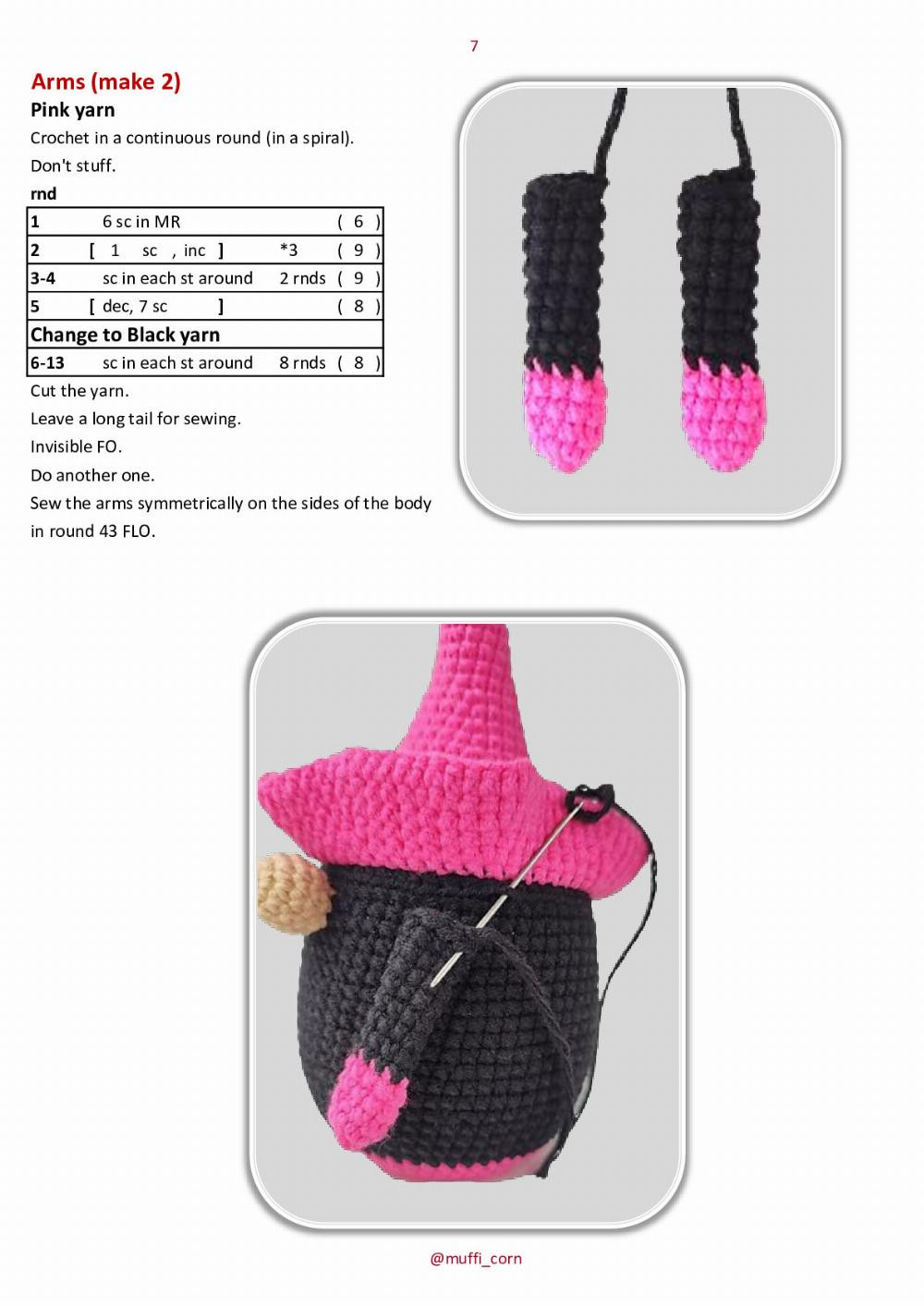 Gnome witch with pot crochet patern