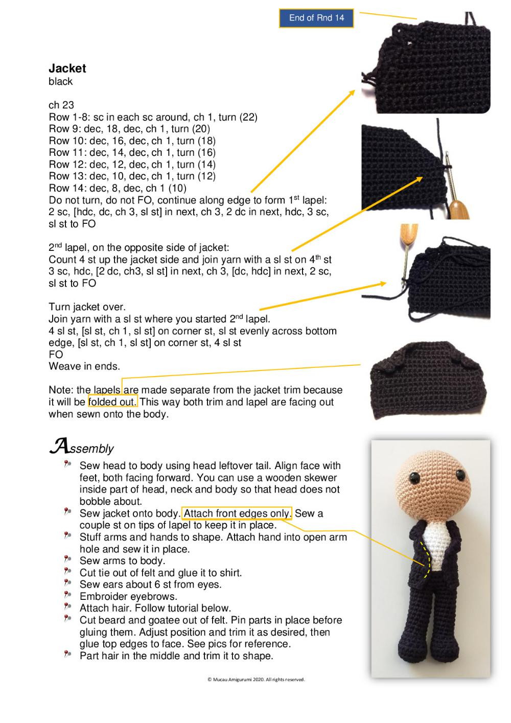 John Wick doll Amigurumi Pattern