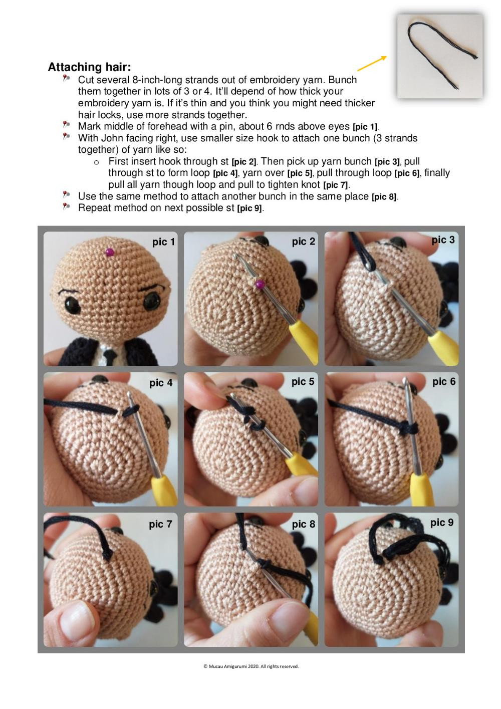 John Wick doll Amigurumi Pattern