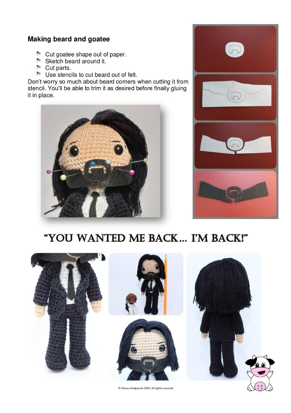 John Wick doll Amigurumi Pattern