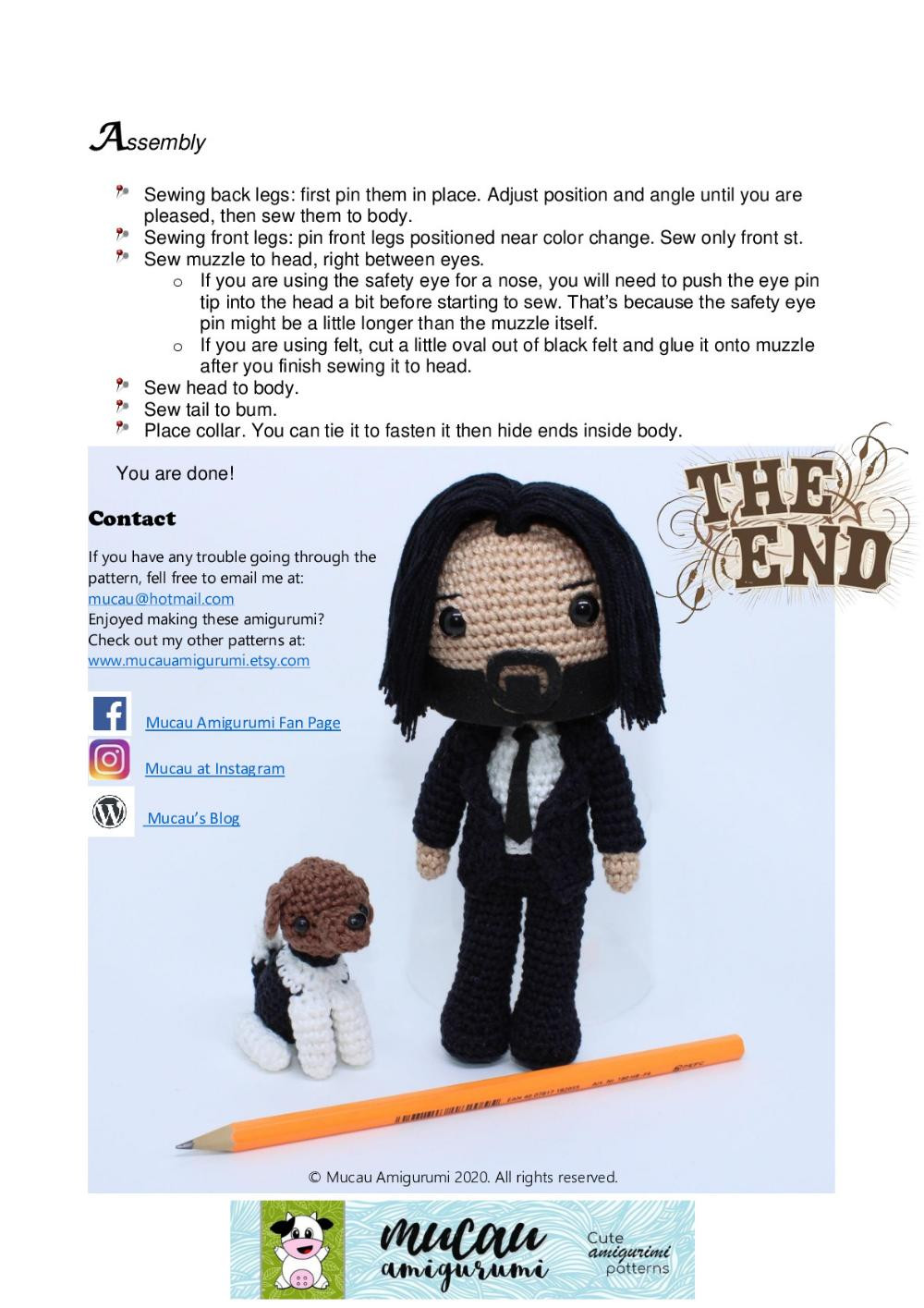 John Wick doll Amigurumi Pattern