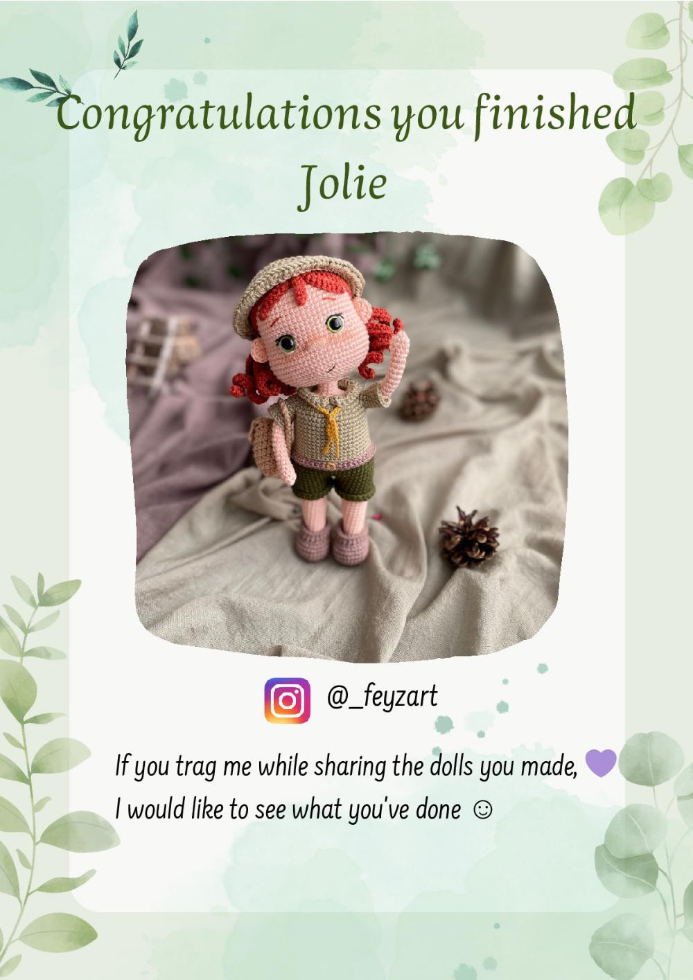 JOLİE Feyza Nur, Crochet pattern for baby girl picnic dolls