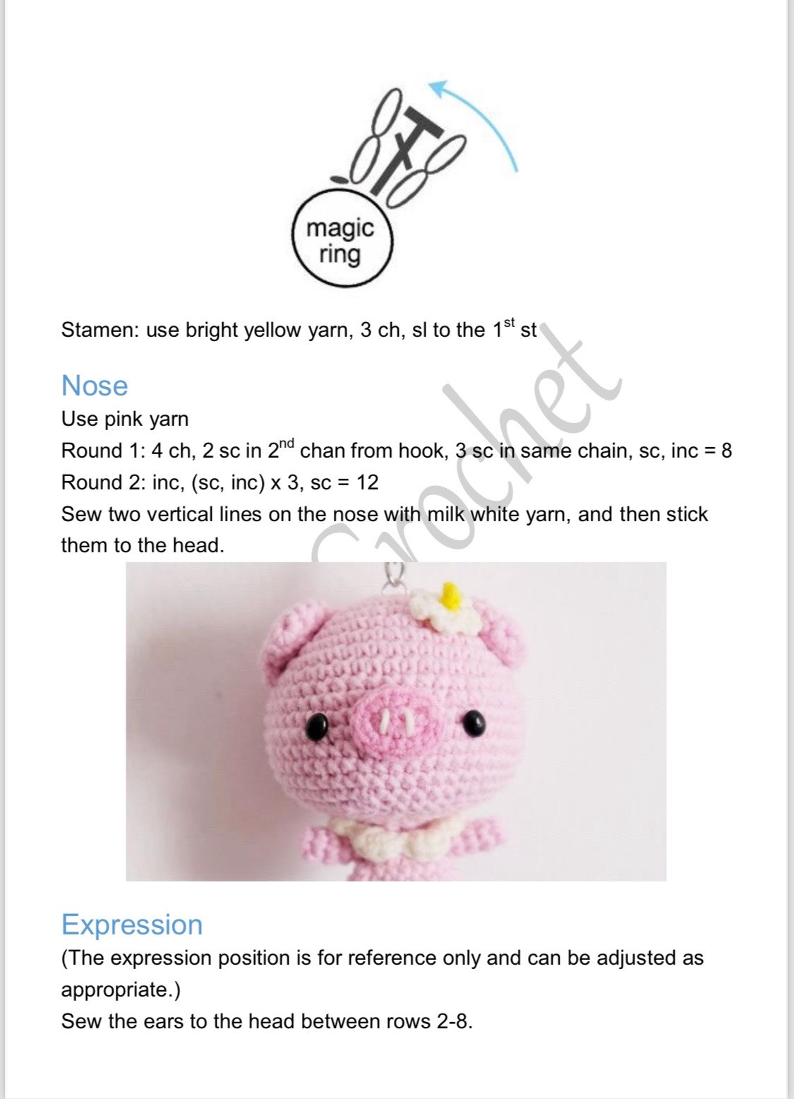 kaia crochet, mini dolls group d crochet pattern, pink pig, hello kitty, big eyed monster, little sheep