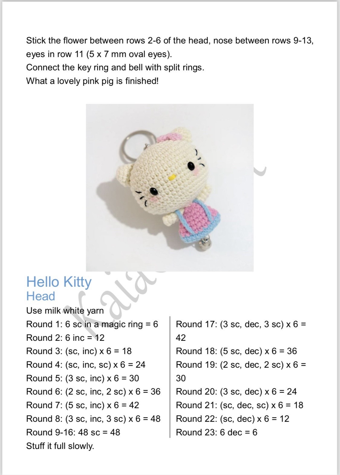 kaia crochet, mini dolls group d crochet pattern, pink pig, hello kitty, big eyed monster, little sheep